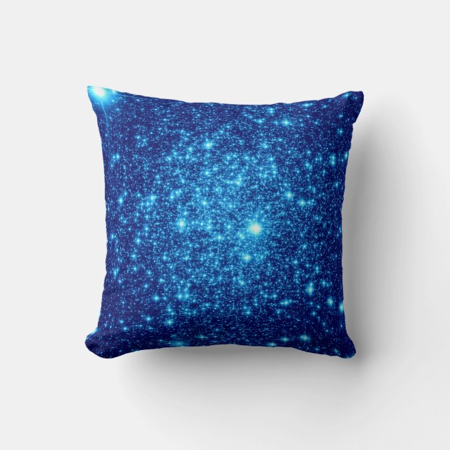 Bright Blue Stars Pillow (Front)
