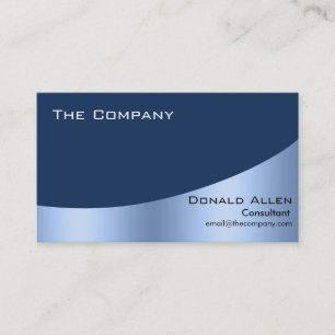 Bright Blue Steel Metal Professional Elegant Business Card