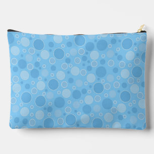bright blue tones with polka dots in retro sixties accessory pouch