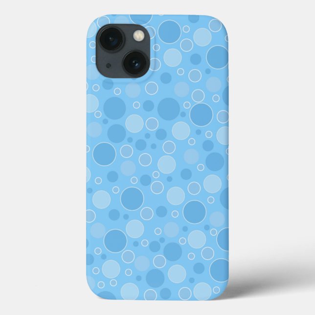 bright blue tones with polka dots in retro sixties Case-Mate iPhone case (Back)
