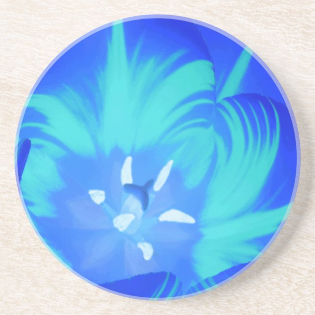 Bright Blue Tulip Coasters (Front)