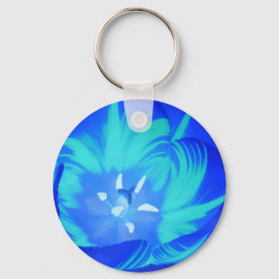 Bright Blue Tulip Keychain