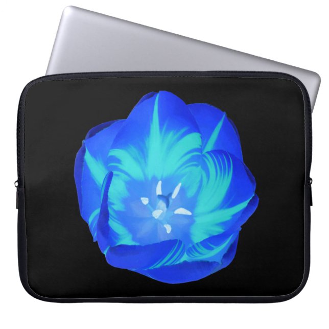 Bright Blue Tulip Laptop Bag (Front)