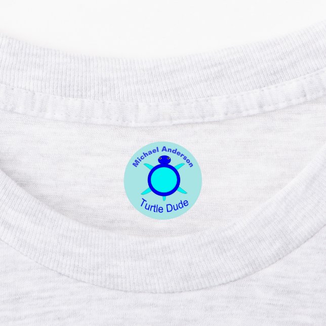Bright Blue Turtle Dude Custom Kids Clothing (Affixed)