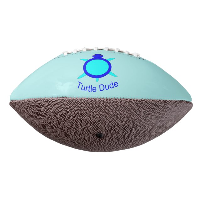 Bright Blue Turtle Dude Football American Football (Rotated 270)