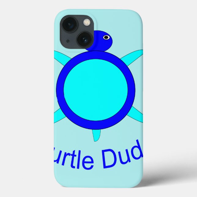 Bright Blue Turtle Dude iPad Case (Back)