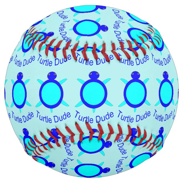 Bright Blue Turtle Dude Softball (Front)