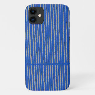 Bright Blue Unique Modern Stripe Pattern Cool iPhone 11 Case