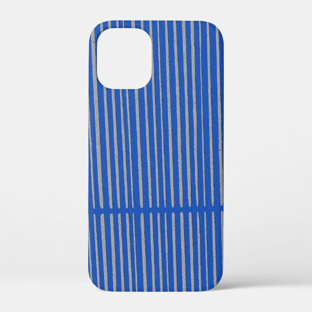 Bright Blue Unique Modern Stripe Pattern Cool Case-Mate iPhone Case (Back)