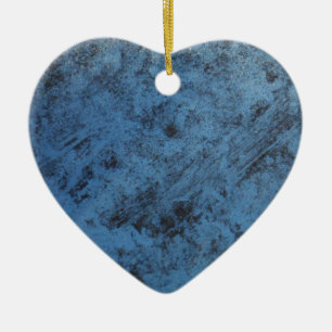 Bright blue vintage ceramic tree decoration