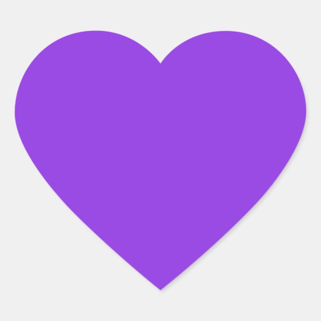  Bright Blue Violet (solid colour)  Heart Sticker (Front)