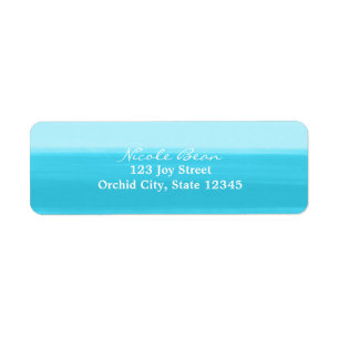 Bright Blue Watercolor Wedding Address Labels