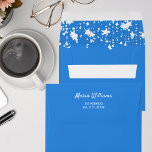 Bright blue white stars envelope<br><div class="desc">Bright blue with white stars inside. Personalise and add your name and return address.</div>