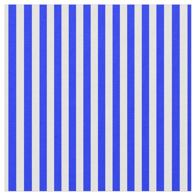 Bright Blue & White Stripes Fabric (Close Up)