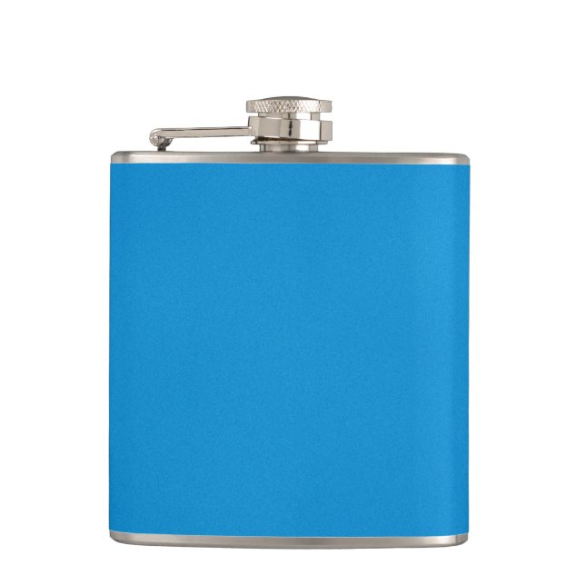 Bright Blue with Grainy Texture Hip Flask (Front)