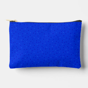 Bright blue with small polka dots. accessory pouch