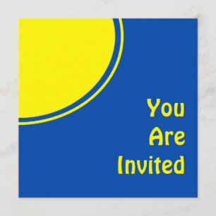 Bright Blue Yellow Mod Party Invite