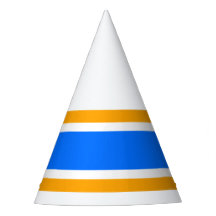 Bright Blue Yellow Orange Racing Stripes On White