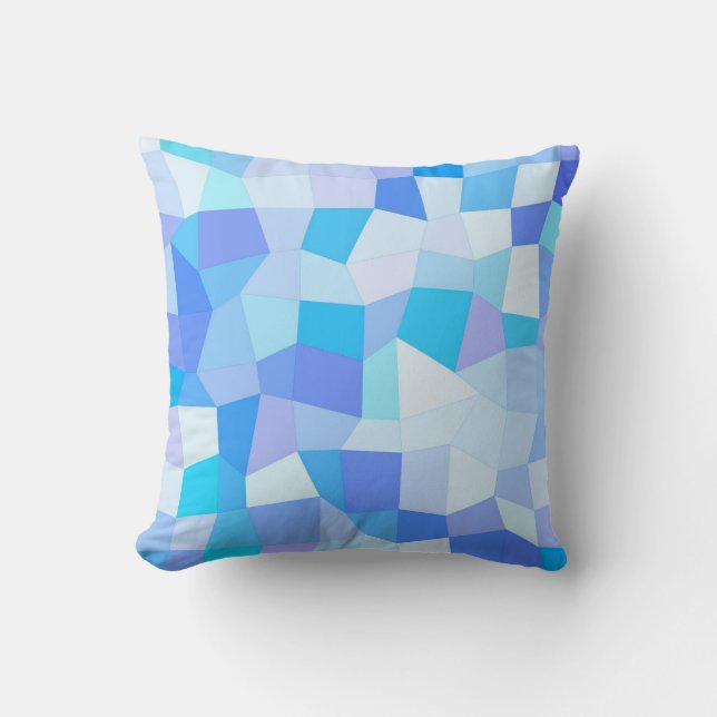 Bright Blues Mosaic Cushion (Front)