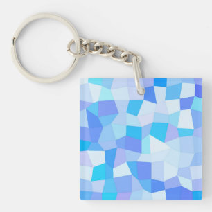 Bright Blues Mosaic Key Ring