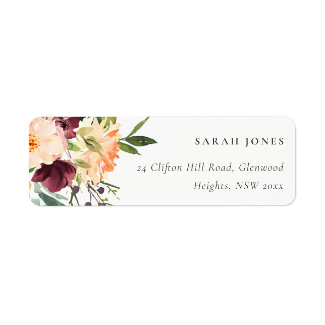 BRIGHT BLUSH YELLOW ORANGE FLORAL BUNCH ADDRESS (Front)