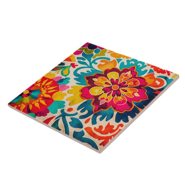 BRIGHT BOHEMIA boho style ceramic tile (Side)
