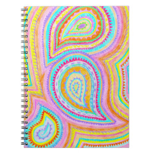 Bright Bohemian Paisley Retro Pattern Notebook