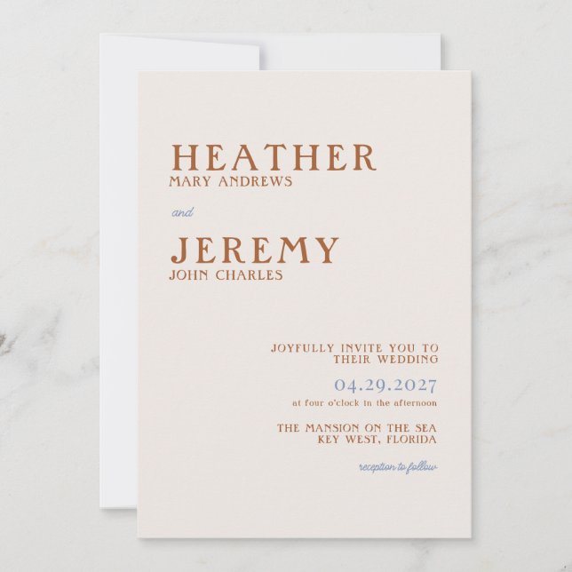 Bright Boho Colourful Retro Wedding  Invitation (Front)