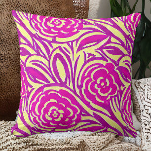 Bright Boho Floral Swirl Watercolor Cushion