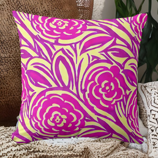 Bright Boho Floral Swirl Watercolor Cushion (Creator Uploaded)