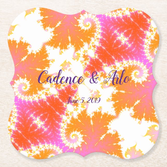 Bright Boho Paper Coaster (Front)