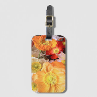 Bright Boho Poppy Floral Luggage Tag