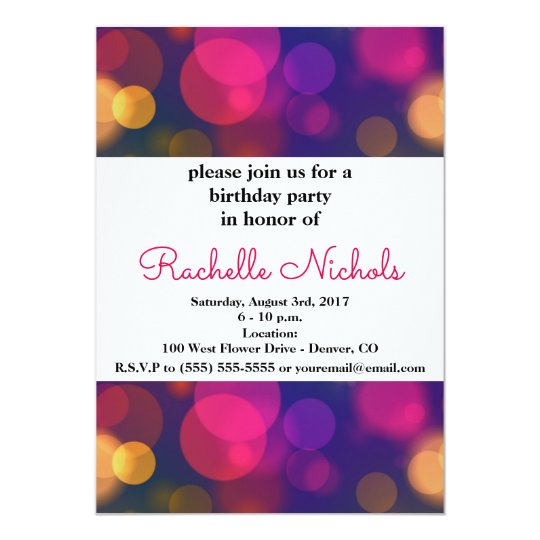 Bright Bokeh Lights Background Pattern Card