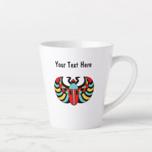 Bright Bold Abstract Scarab Beetle Red Blue Yellow Latte Mug