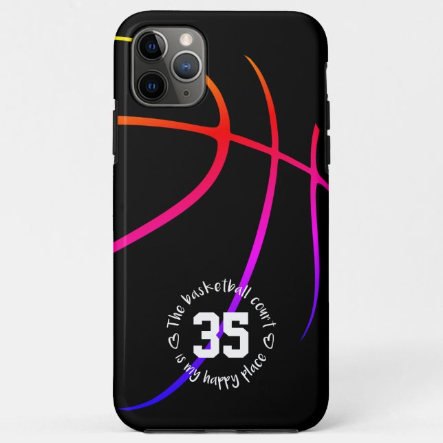 bright bold basketball court my happy place Case-M Case-Mate iPhone Case (Back)