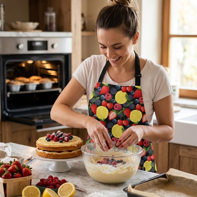 Bright & Bold Berries Citrus Fruit  Apron (Creator Uploaded)