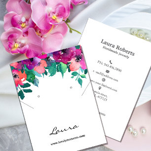 Bright & Bold Colorful Florals earring display Business Card