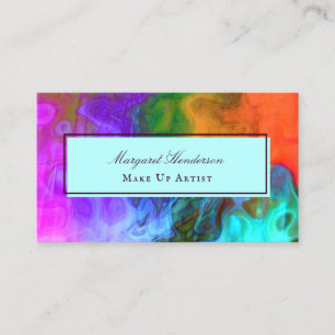 Bright Bold Colourful Creative Make Up Artist Busi Business Card