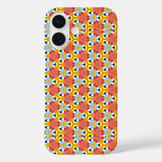 Bright Bold Colourful Geometric Orange Yellow Pink Case-Mate iPhone Case (Back)