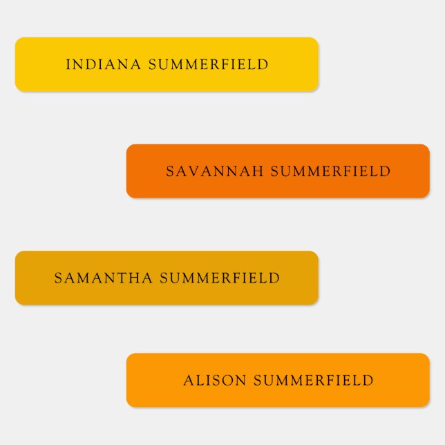 Bright Bold Colourful School Kids Name Waterproof (Group)