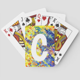 Bright Bold Colours Abstract Monogram Playing Cards