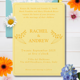 Bright bold curved Wedding Invitation