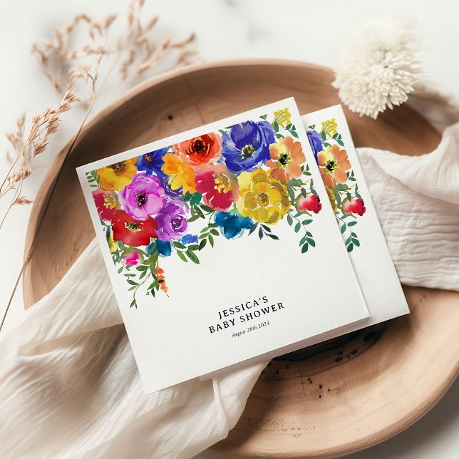 Bright & Bold Floral Baby Shower Napkin (Creator Uploaded)