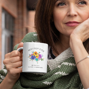  Bright & Bold Floral 'Best Mum Ever' Coffee Mug