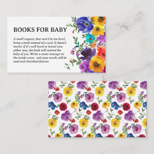 Bright & Bold Floral Books for Baby Enclosure Card