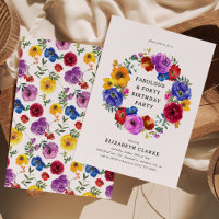 Bright & Bold Floral Wreath 40th Birthday Party