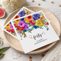 Bright & Bold Florals 40th Birthday