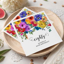 Bright & Bold Florals 80th Birthday