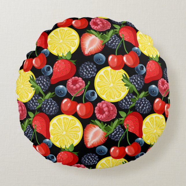Bright Bold Fruit Pillow (Front)