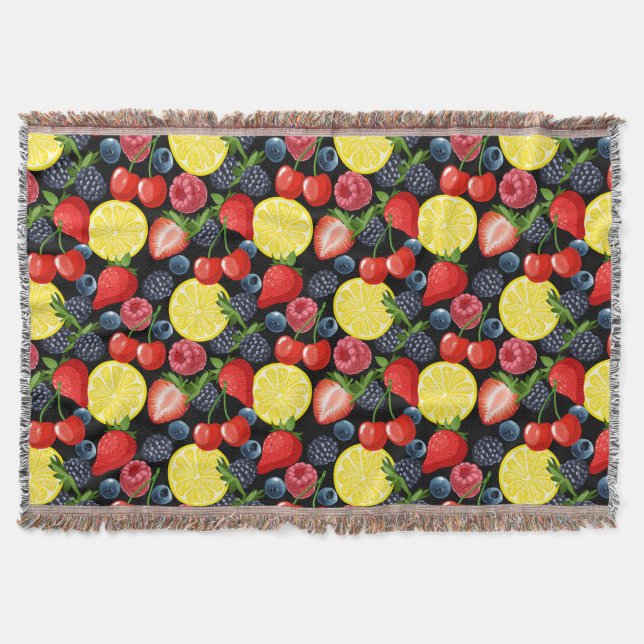 Bright & Bold Fruit Throw Blanket  (Front)